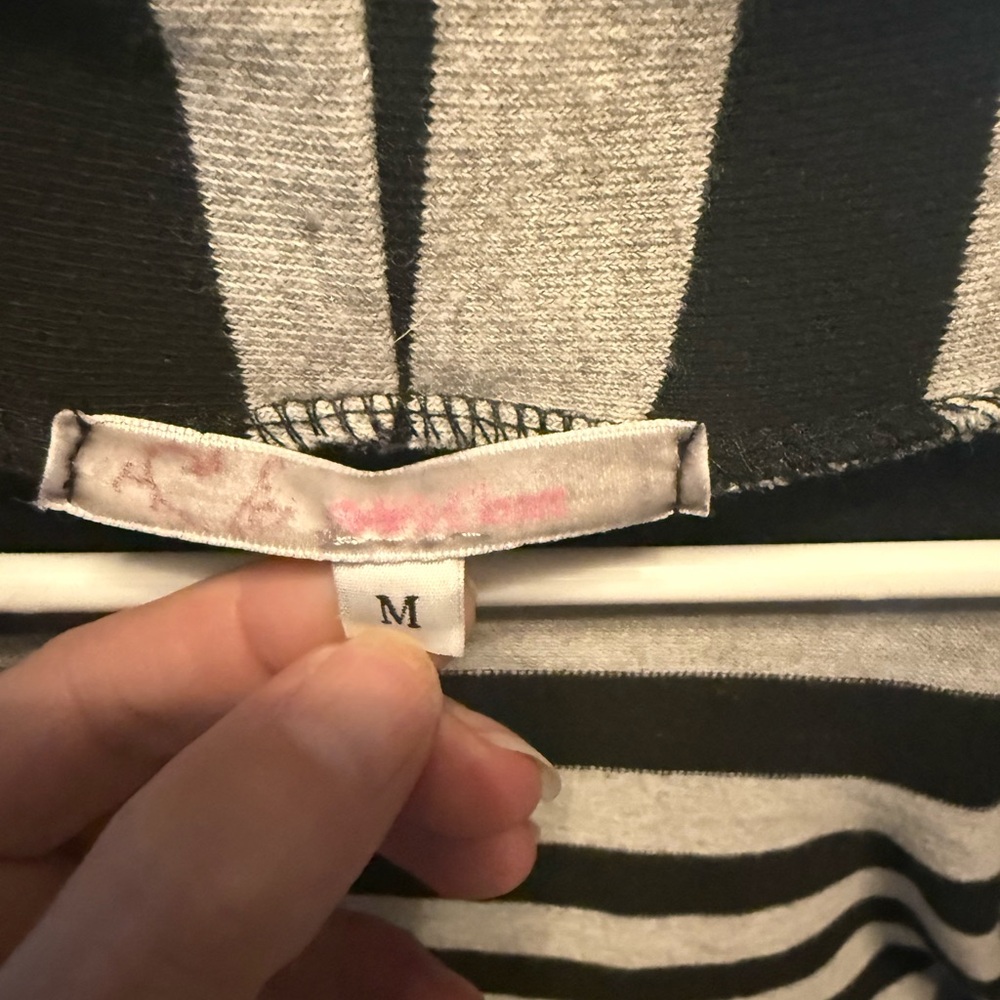 Julie’s Closet | Black & Gray Striped Open Front Cardigan | Women’s M - Picture 3 of 6